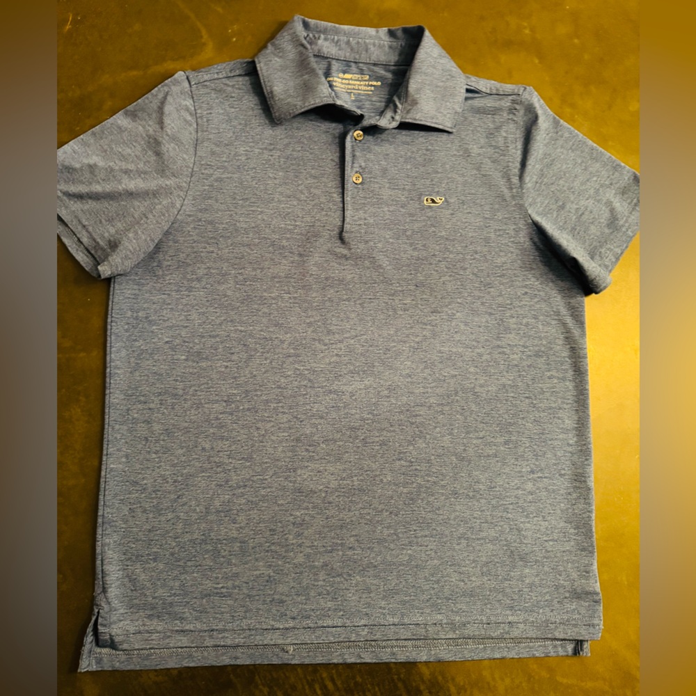 Vineyard Vines Heathered Blue Boys' Polo
